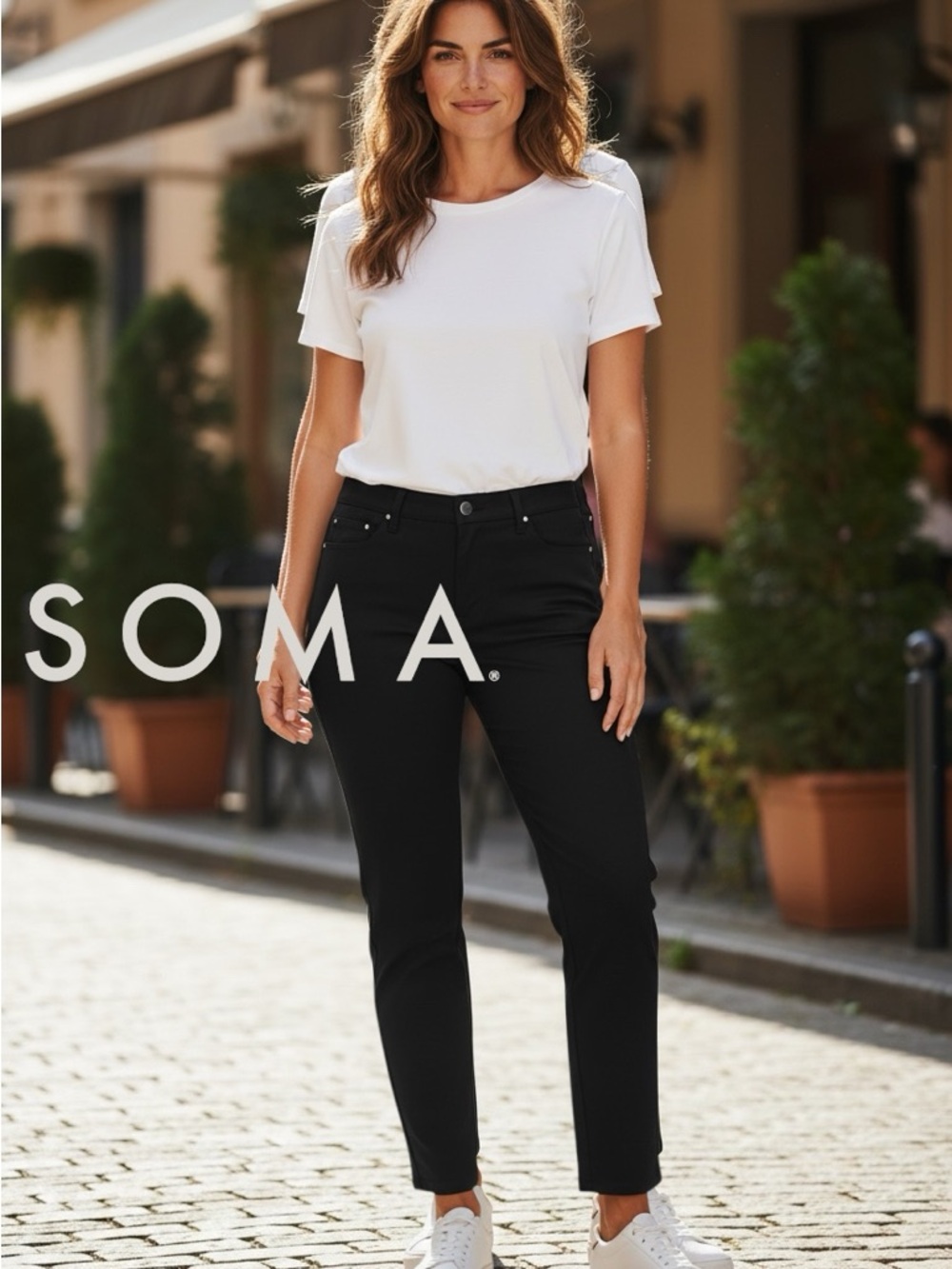 Soma black stretch trousers